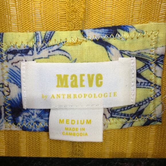 Maeve By Anthropologie Cowl Neck Ribbed Knit Sweater Womens Size M Yellow NEW - Picture 6 of 7